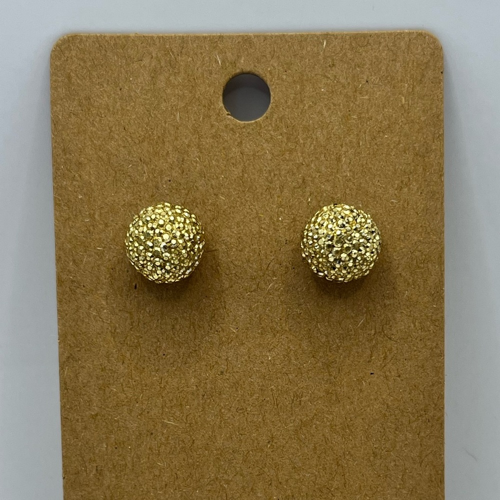 Gold colored bulky stud earrings
